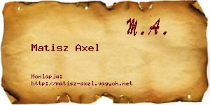 Matisz Axel névjegykártya